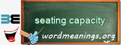 WordMeaning blackboard for seating capacity